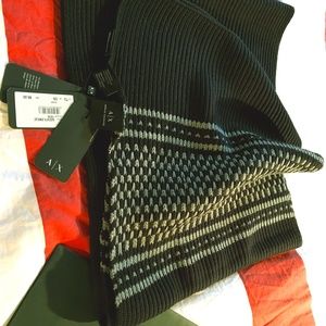 Armani Exchange Men Knit Wool Blend Big Scarf